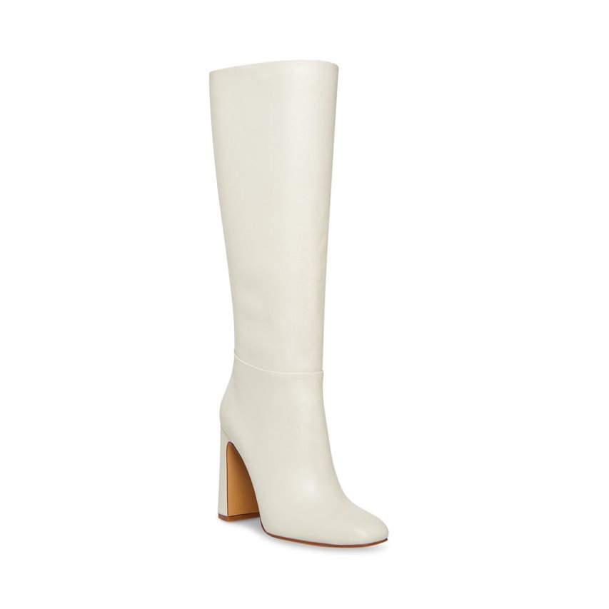 Botas Hasta La Rodilla Steve Madden Ally Cuero Mujer Blancas | ES OQ32S1